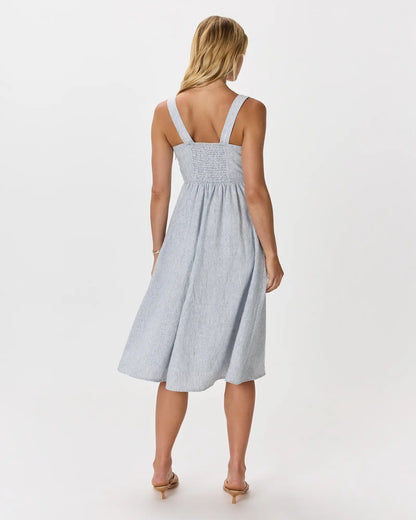 100% European Linen Fit & Flare Midi Dress - US 7498