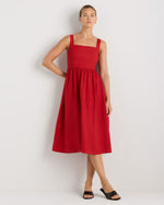 100% European Linen Fit & Flare Midi Dress - US 9997