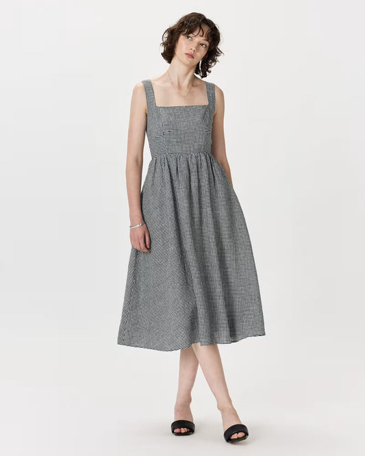 100% European Linen Fit & Flare Midi Dress - US 1342