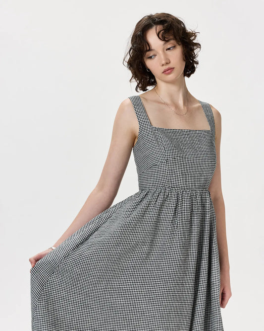 100% European Linen Fit & Flare Midi Dress - US 5154