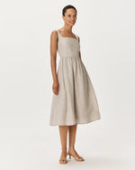 100% European Linen Fit & Flare Midi Dress - US 4088