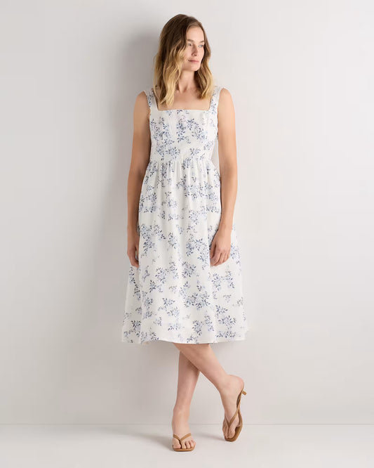 100% European Linen Fit & Flare Midi Dress - US 4678