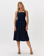 100% European Linen Fit & Flare Midi Dress - US 5536