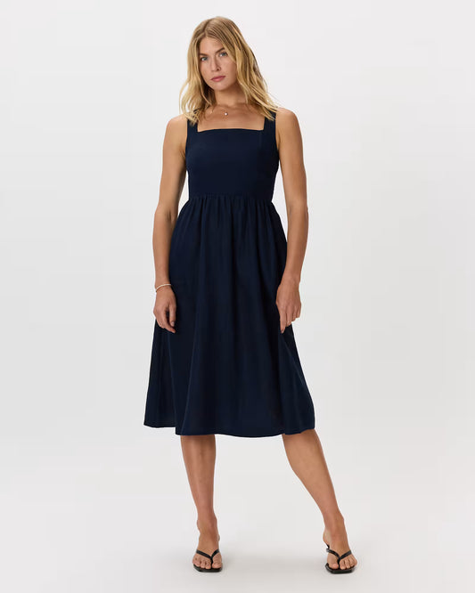 100% European Linen Fit & Flare Midi Dress - US 4145