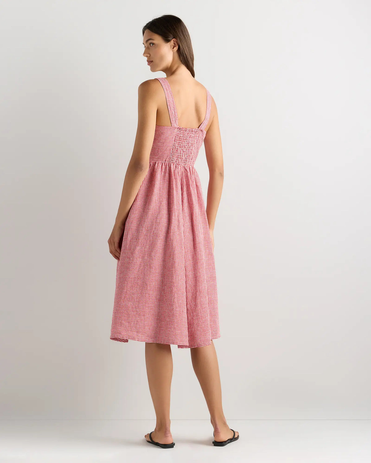 100% European Linen Fit & Flare Midi Dress - US 7237