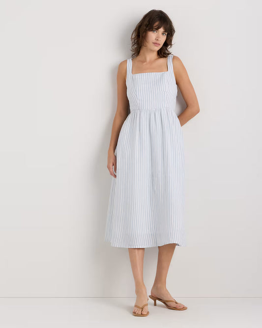 100% European Linen Fit & Flare Midi Dress - US 8911