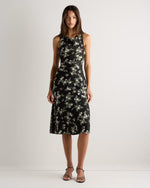 Washable Stretch Silk High Neck Midi Dress - US 8018