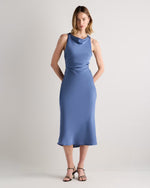 Washable Stretch Silk High Neck Midi Dress - US 7820