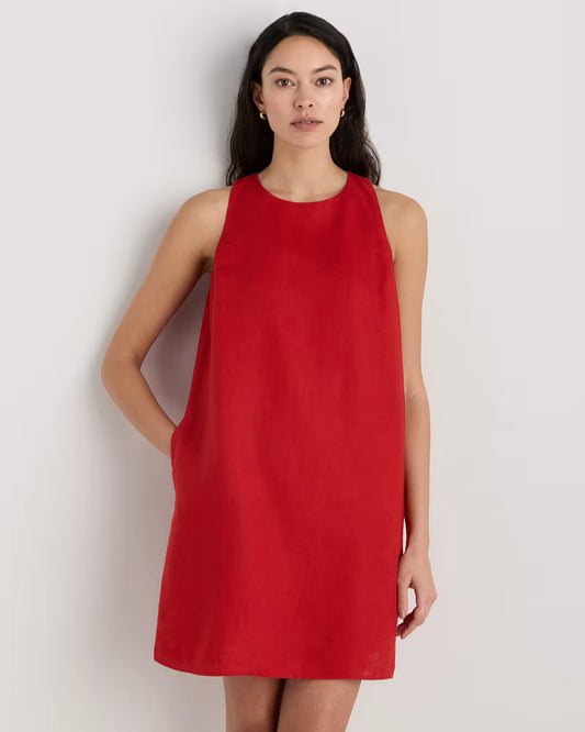 100% European Linen Tank Mini Dress - US 9479