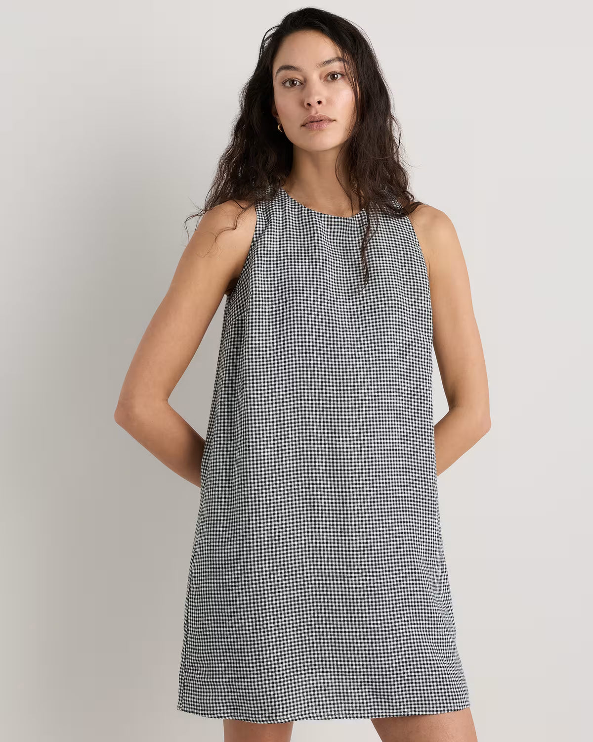 100% European Linen Tank Mini Dress - US 9412