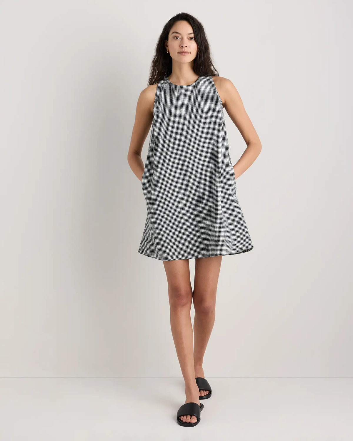 100% European Linen Tank Mini Dress - US 9412