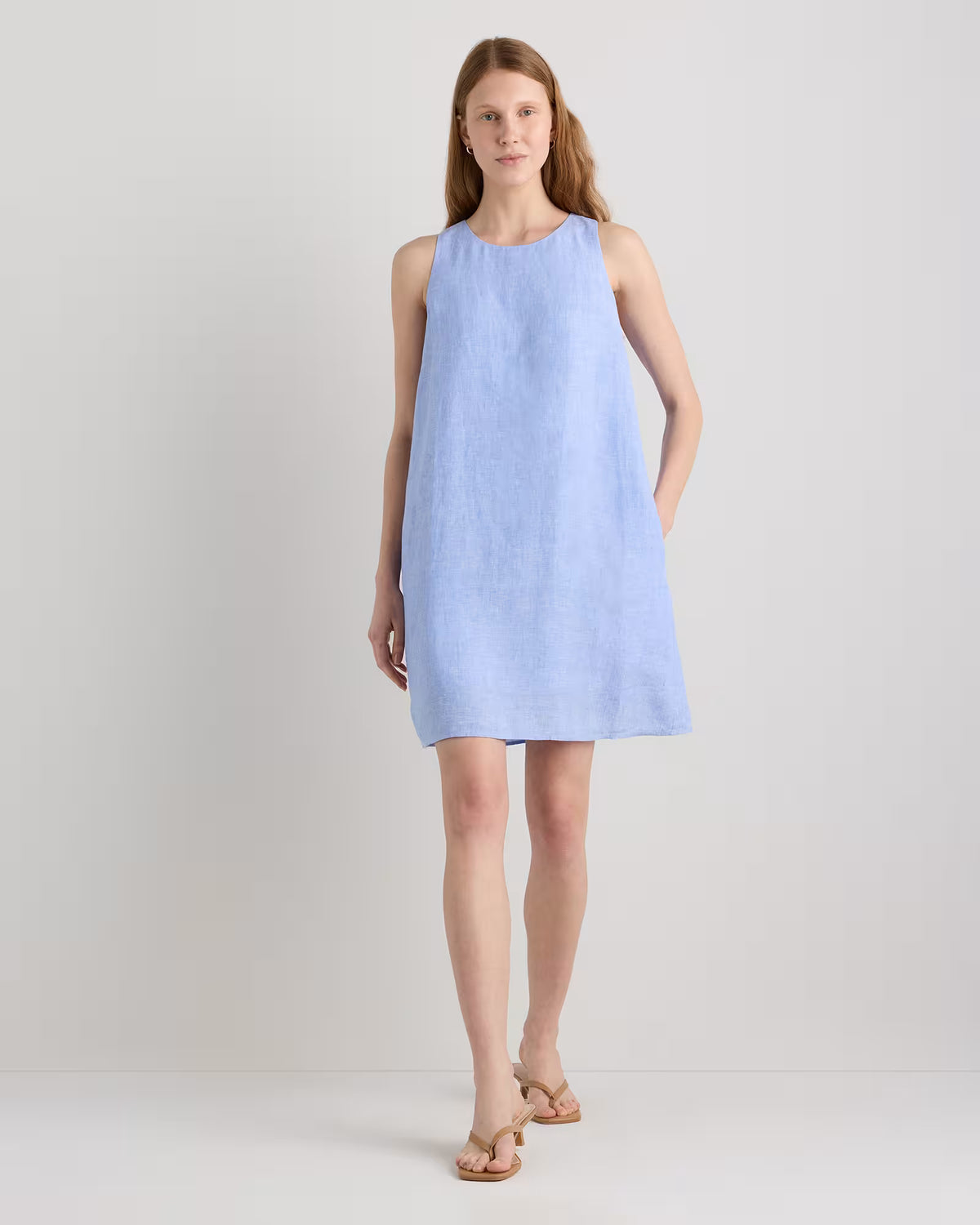 100% European Linen Tank Mini Dress - US 8088