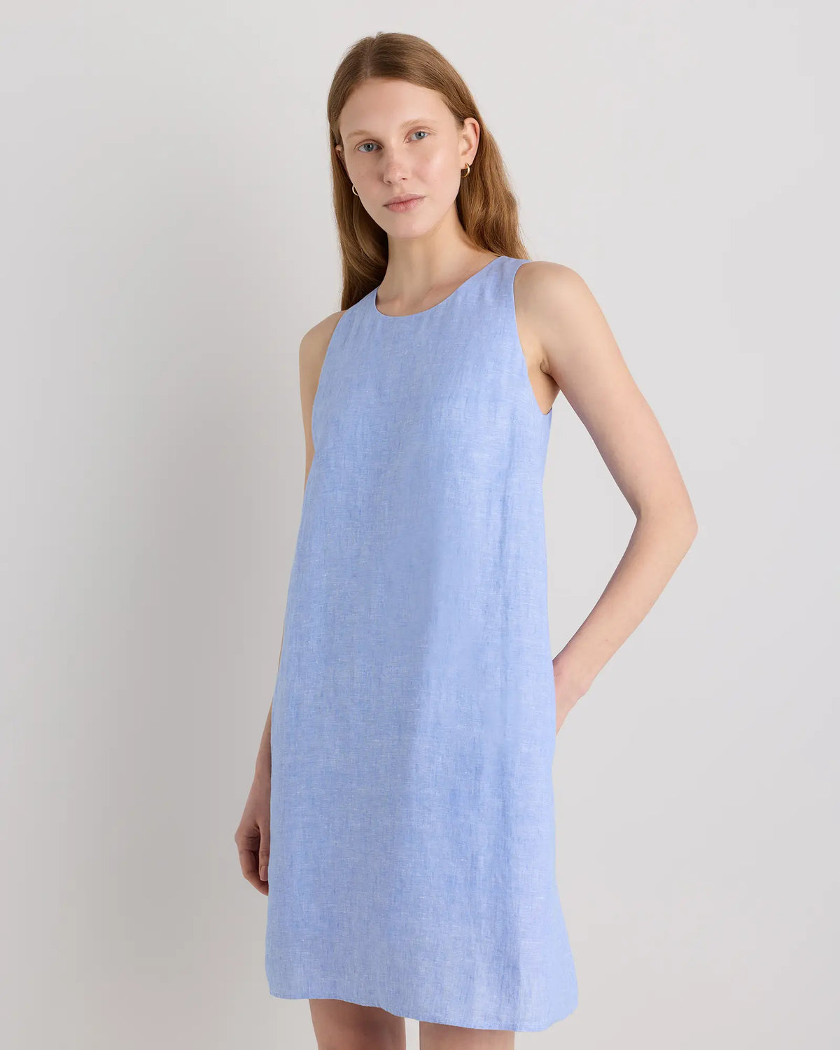 100% European Linen Tank Mini Dress - US 8088