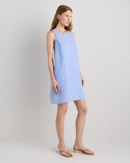 100% European Linen Tank Mini Dress - US 8088