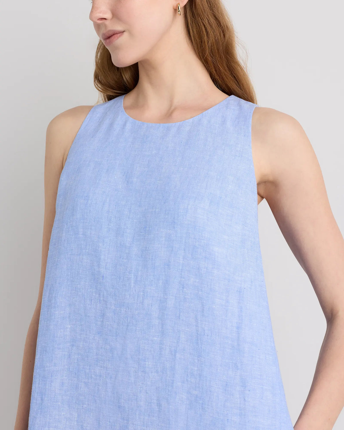 100% European Linen Tank Mini Dress - US 8088