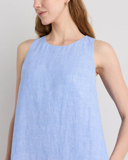 100% European Linen Tank Mini Dress - US 8088