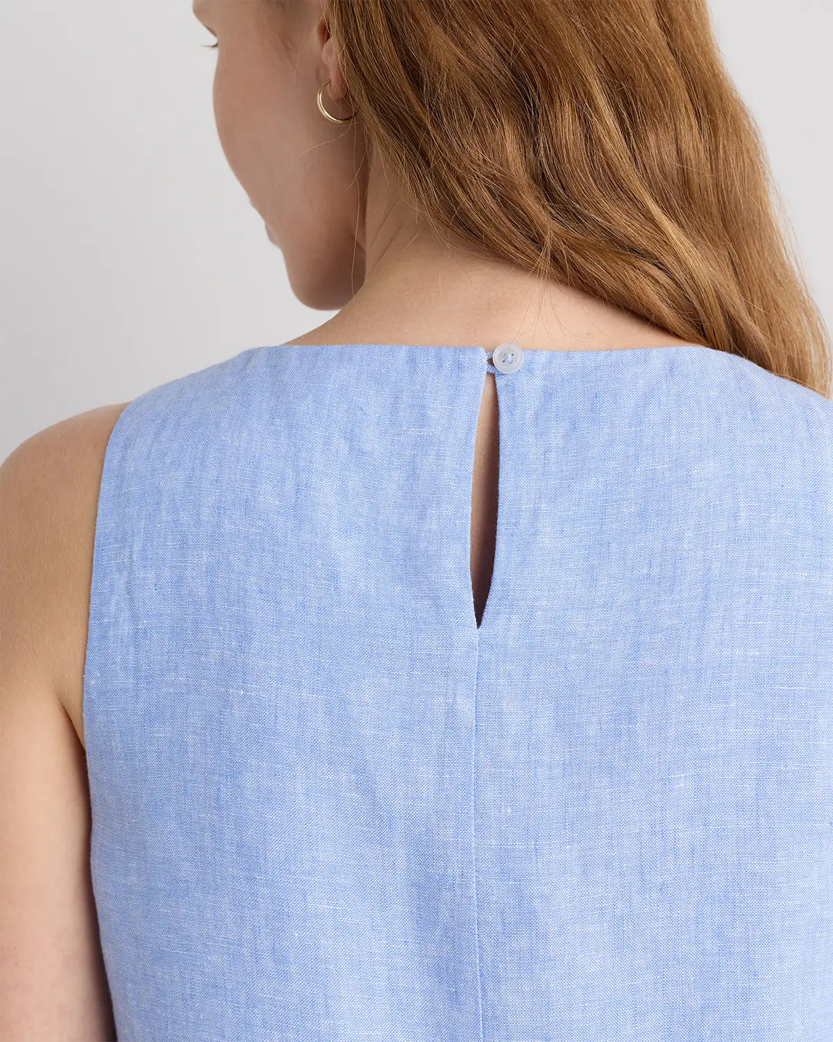 100% European Linen Tank Mini Dress - US 8088