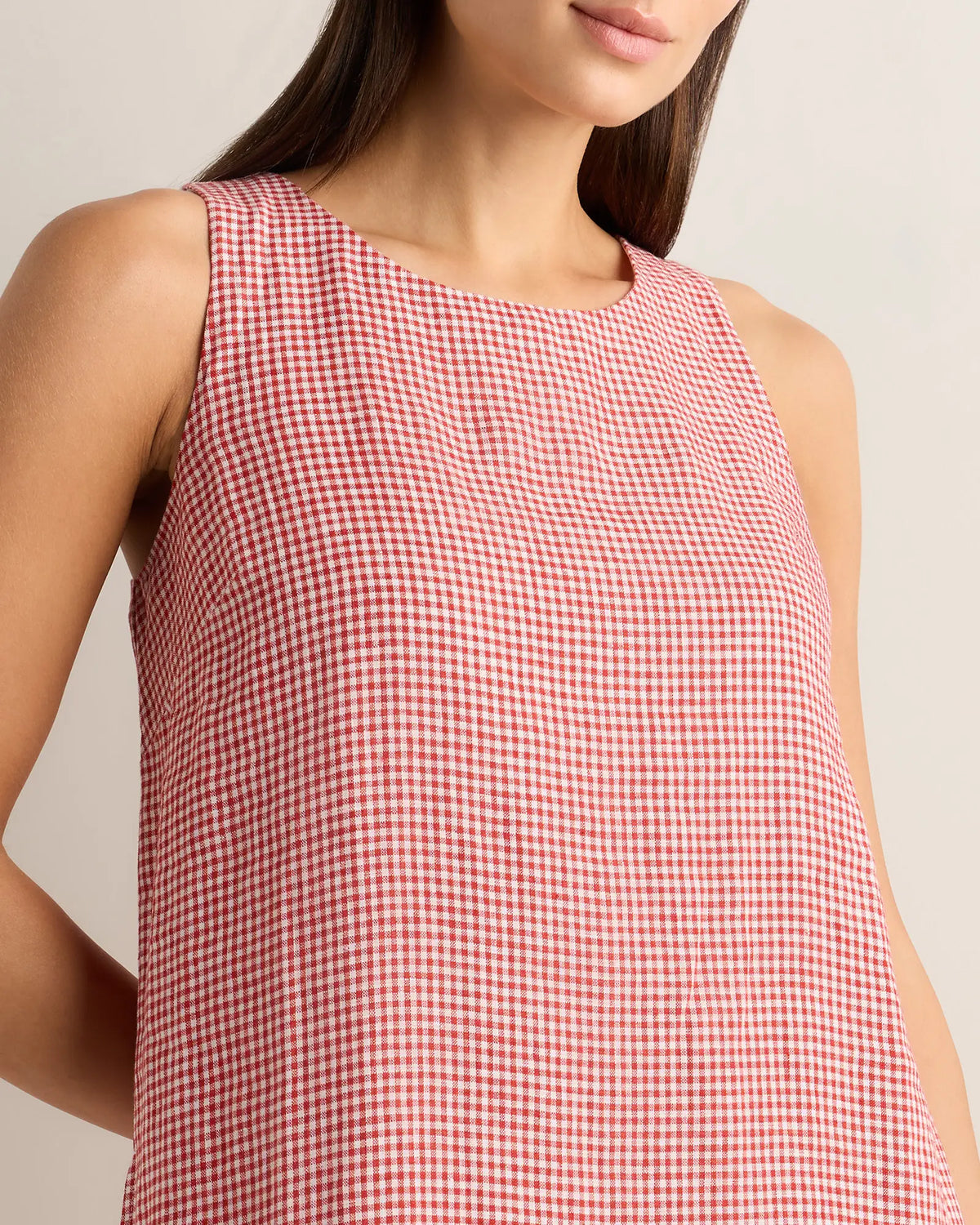 100% European Linen Tank Mini Dress - US 1130