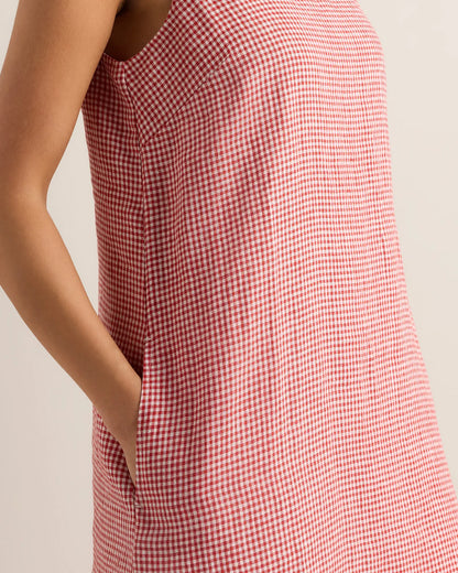 100% European Linen Tank Mini Dress - US 1130