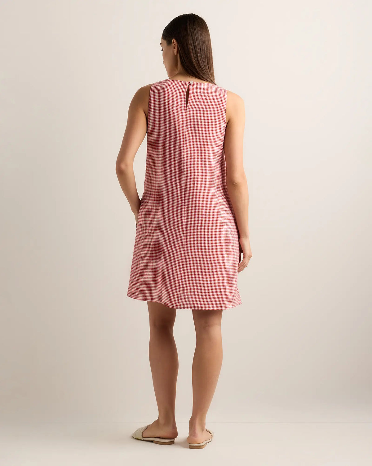 100% European Linen Tank Mini Dress - US 1130