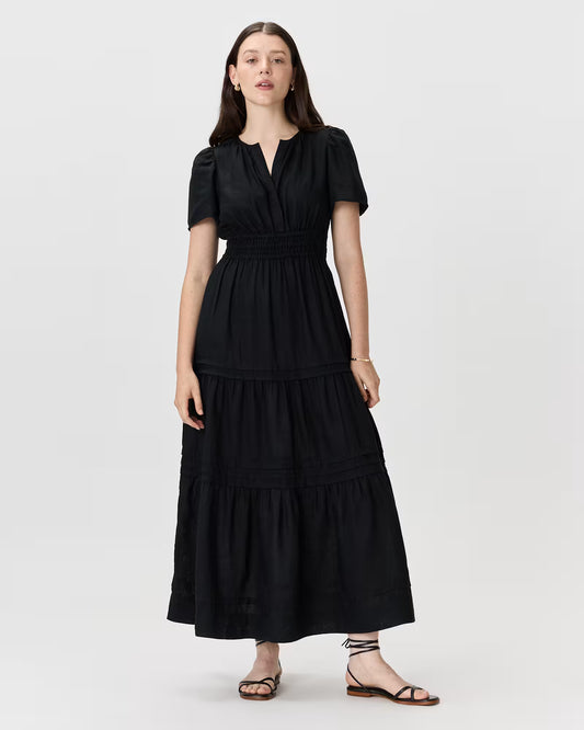100% European Linen Tiered Maxi Dress - US 1697