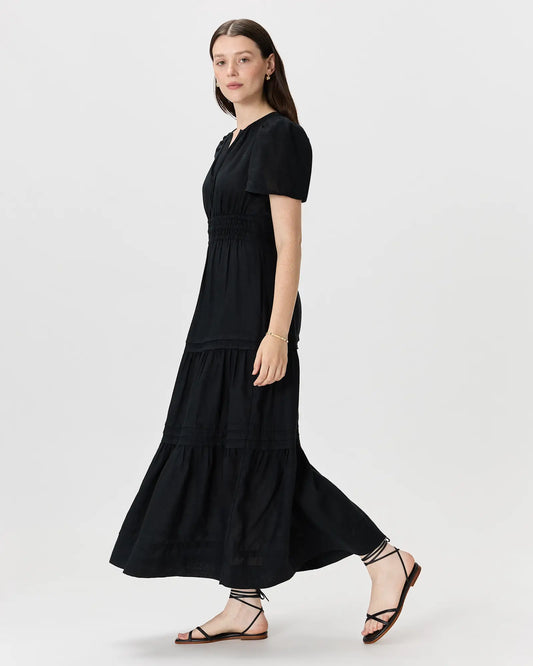 100% European Linen Tiered Maxi Dress - US 1697