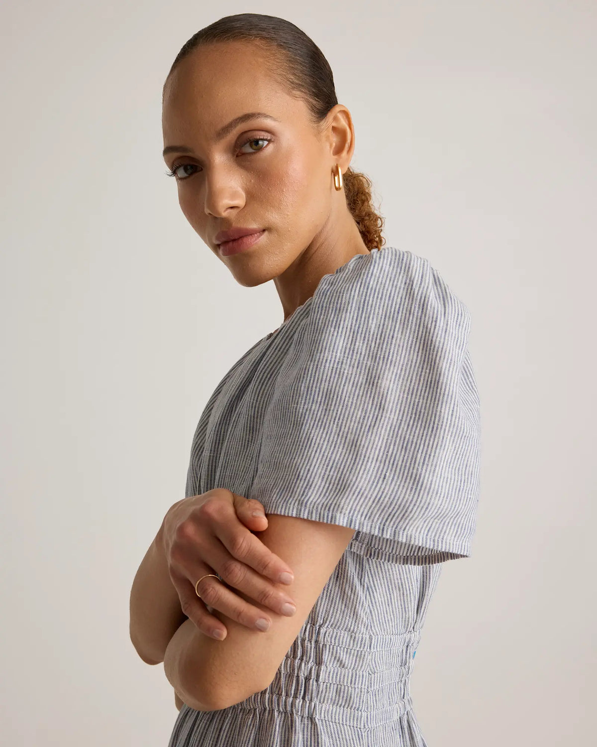 100% European Linen Tiered Maxi Dress - US 5819
