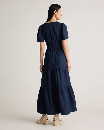 100% European Linen Tiered Maxi Dress - US 1531
