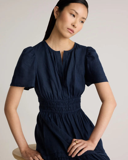 100% European Linen Tiered Maxi Dress - US 1531