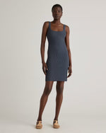 Square Neck Ribbed Knit Mini Dress - US 5326