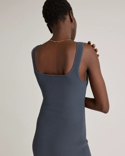 Square Neck Ribbed Knit Mini Dress - US 5326