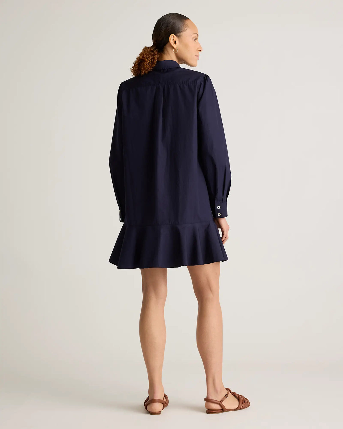 100% Organic Cotton Poplin Drop Waist Shirt Dress - US 2913