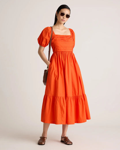 100% Organic Cotton Ruched Midi Dress - US 3136