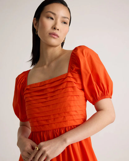 100% Organic Cotton Ruched Midi Dress - US 3136
