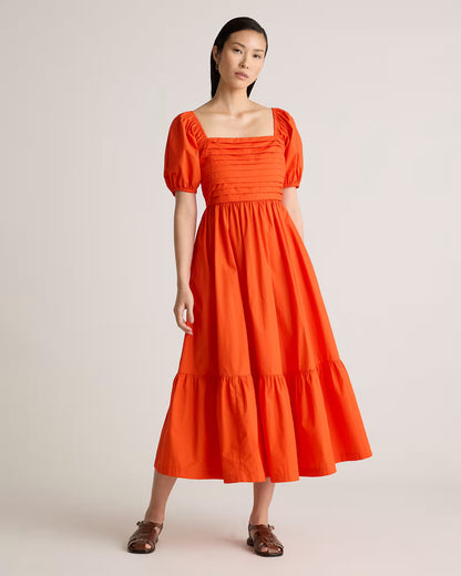 100% Organic Cotton Ruched Midi Dress - US 3136