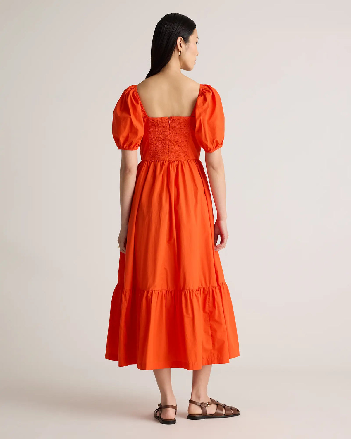 100% Organic Cotton Ruched Midi Dress - US 3136