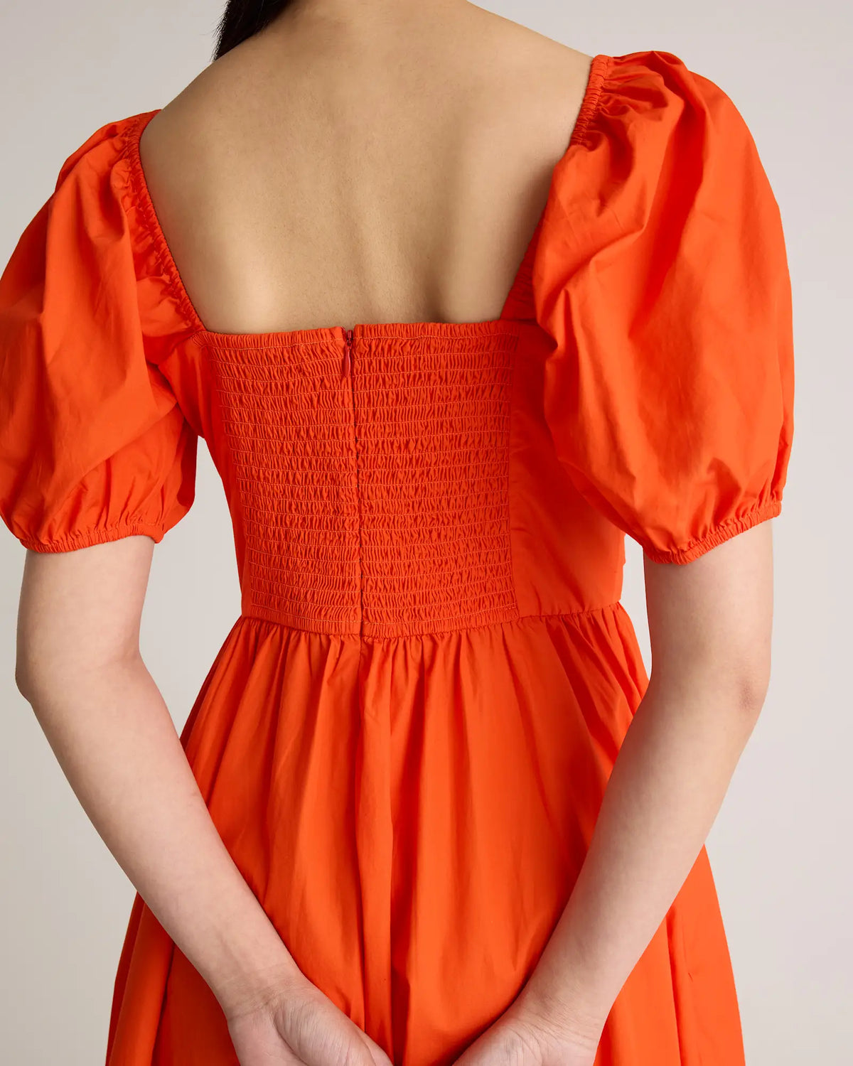 100% Organic Cotton Ruched Midi Dress - US 3136