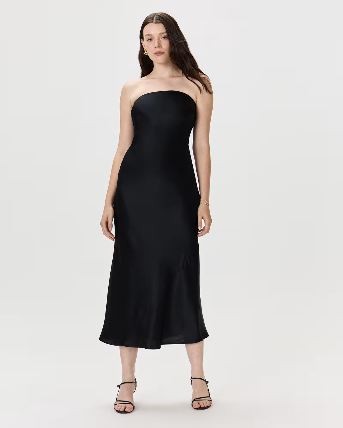 100% Washable Silk Strapless Midi Dress - US 0941
