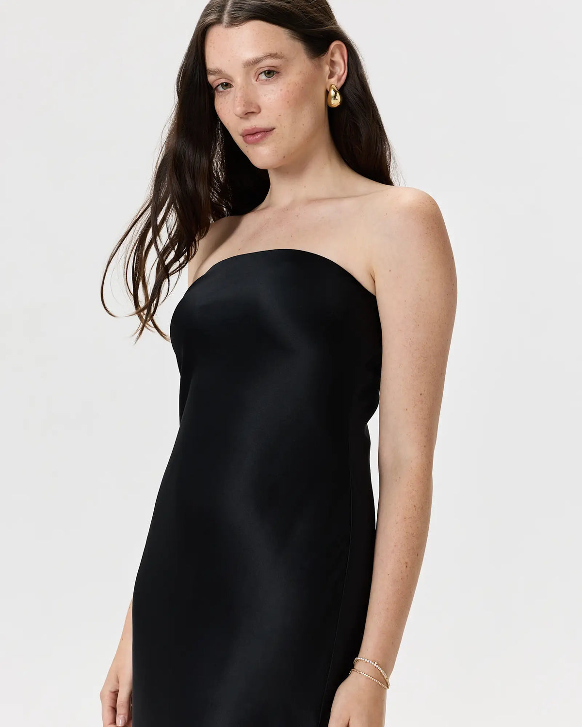 100% Washable Silk Strapless Midi Dress - US 0941