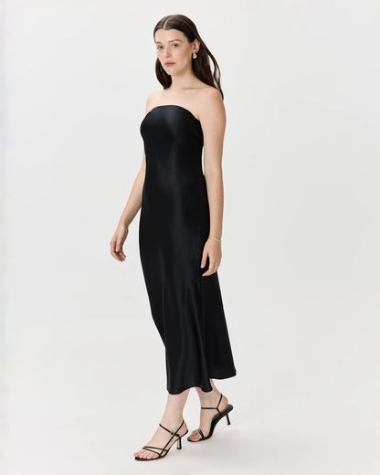 100% Washable Silk Strapless Midi Dress - US 0941