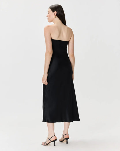 100% Washable Silk Strapless Midi Dress - US 0941