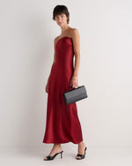 100% Washable Silk Strapless Midi Dress - US 6224