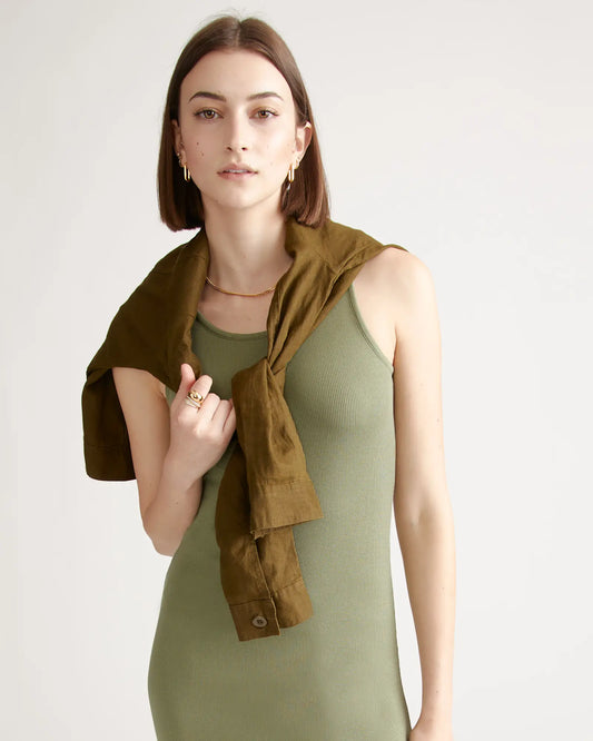 Tencel Rib Knit Sleeveless Dress - US 5893