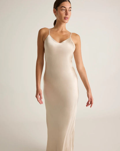 100% Washable Silk Maxi Slip Dress - US 0967