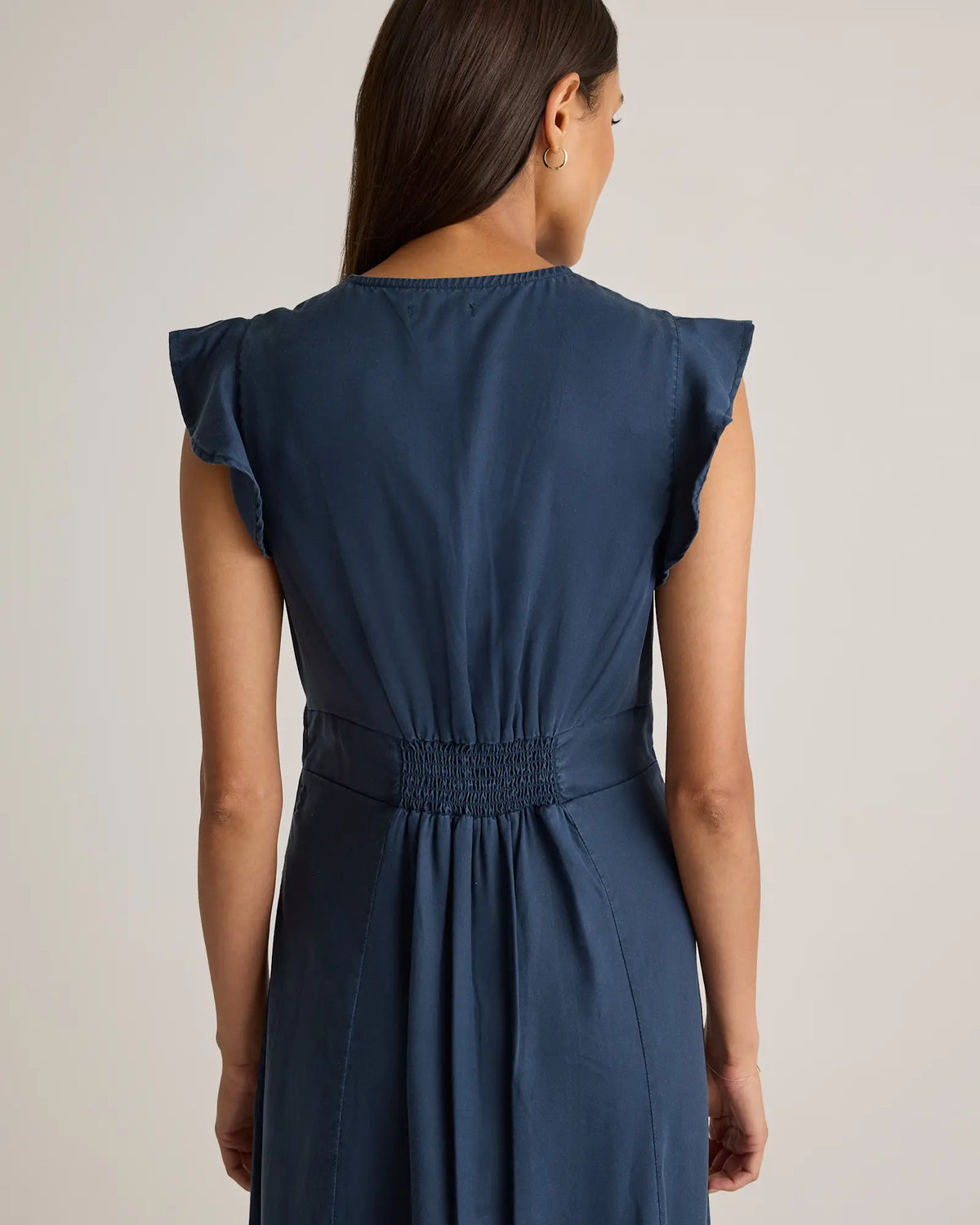 Vintage Wash Tencel Button Front Midi Dress - US 6609