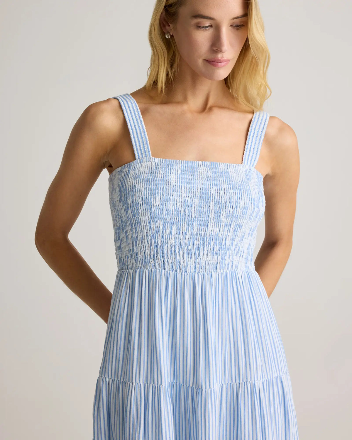 100% Organic Cotton Gauze Smocked Sleeveless Maxi Dress - US 3158