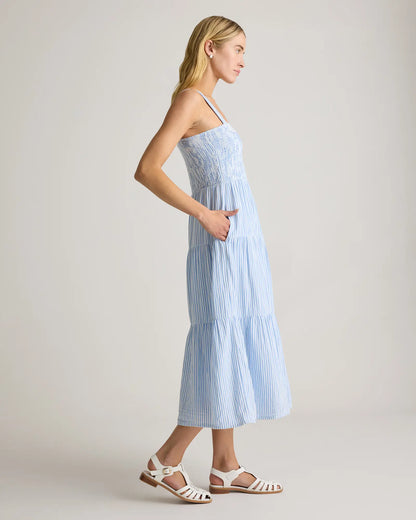100% Organic Cotton Gauze Smocked Sleeveless Maxi Dress - US 3584