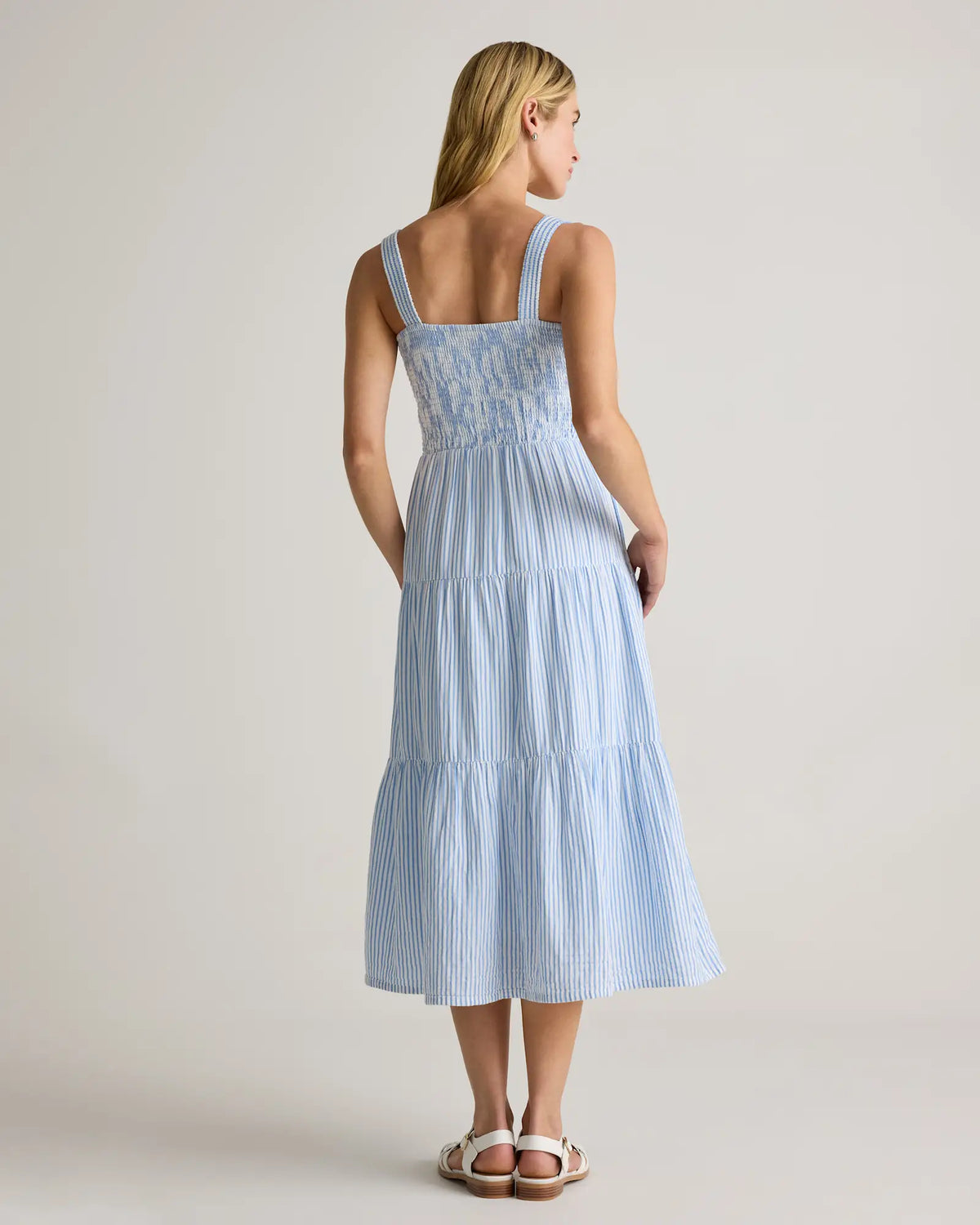 100% Organic Cotton Gauze Smocked Sleeveless Maxi Dress - US 3584