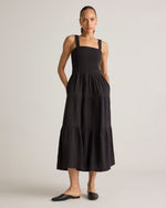 100% Organic Cotton Gauze Smocked Sleeveless Maxi Dress - US 9546