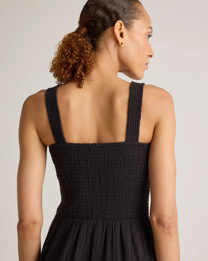 100% Organic Cotton Gauze Smocked Sleeveless Maxi Dress - US 0090